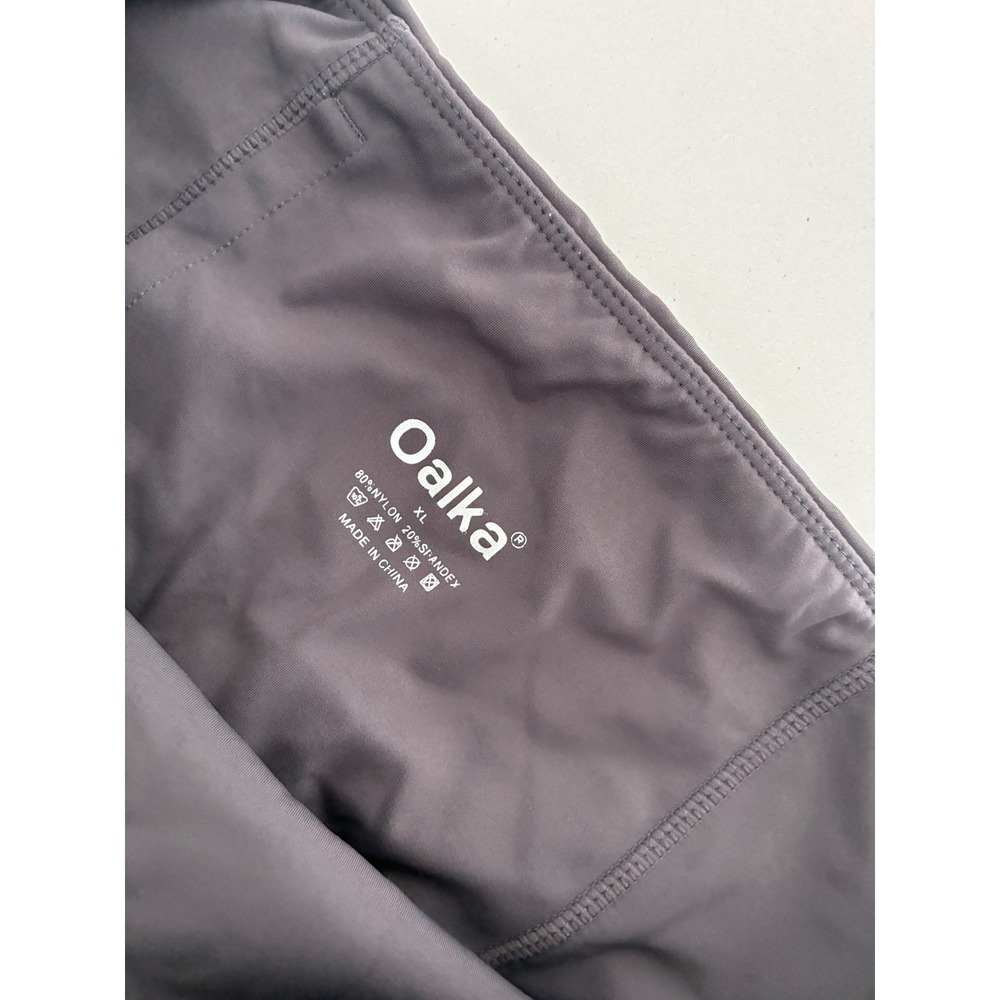Oalka Women's Charcoal‎ Gray Jogger Pants Athletic Workout Athleisure XL - Picture 4 of 5